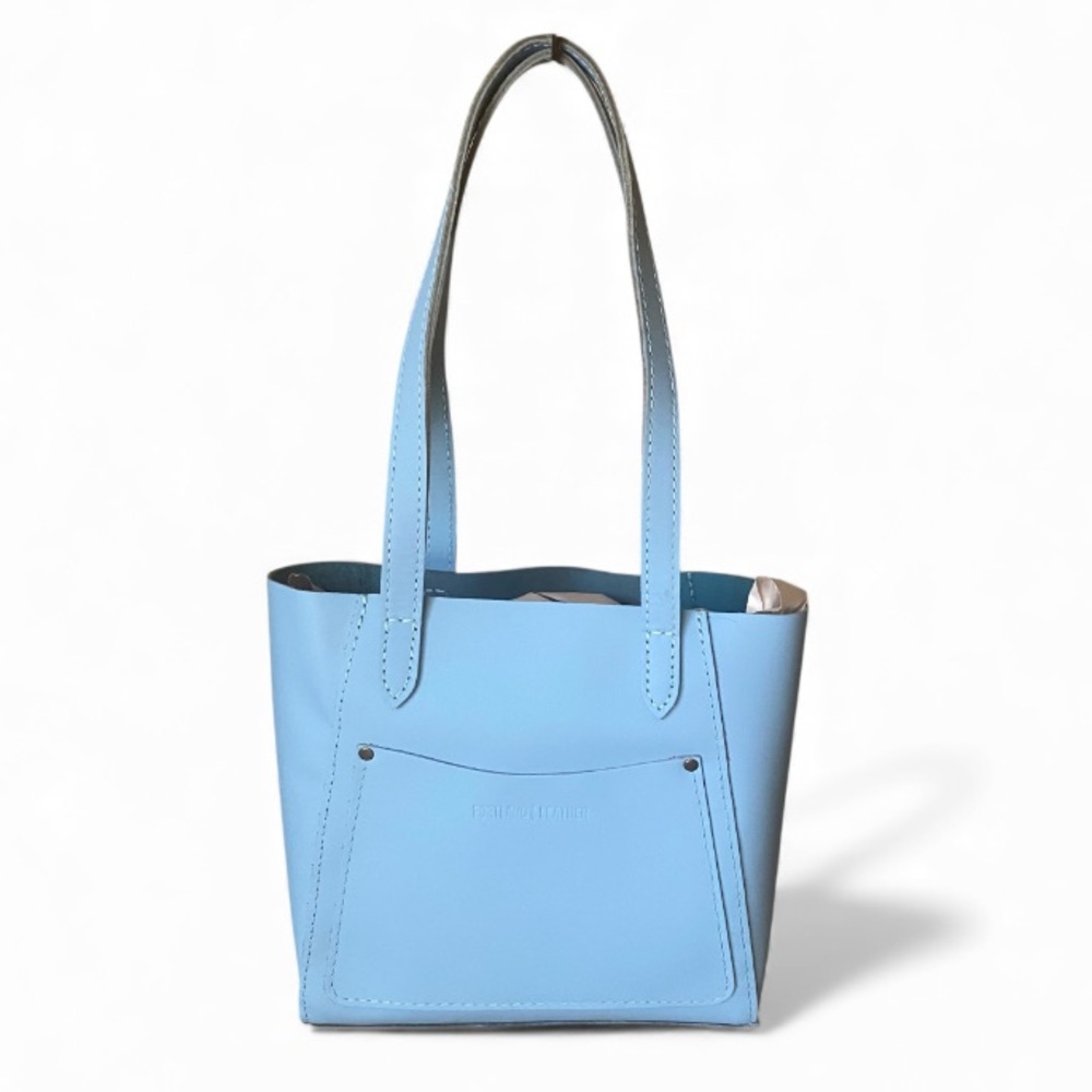 PORTLAND LEATHER GLACIAL BLUE SMALL JULIETTE TOTE - Picture 4 of 14